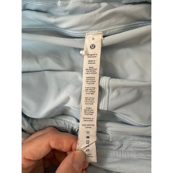 Lululemon Pace Rival Running Tennis Skirt Skort Pleat Light Powder Linen Blue 6 - Picture 3 of 12